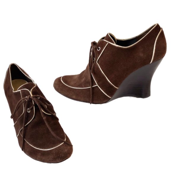 NASCAR Official Shoe Brown Suede Wedge Lace-Up - Picture 6 of 13